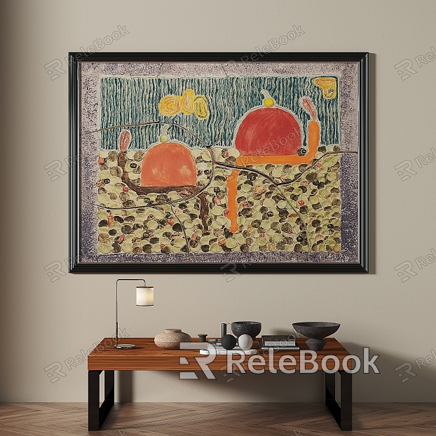 French retro abstract decorative painting model