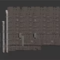 Gray Modular Architectural Panel Structure With Regular Holes And Striped Design