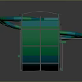 Outdoor Water Slide Structure With Multiple Curved Slides Green Blue Design And Metal Frame