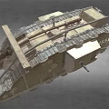 Historical Military Tank With 55H Marking Green Body Red White Stripes Turret And Cannon Details