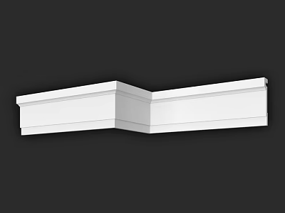 White L Shaped Corner Molding For Interior Architectural Decorative Design 3d model