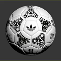 Adidas Soccer Ball With White Surface And Black Geometric Patterns And Logo