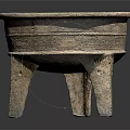 Ancient Style Clay Pottery Round Bowl With Three Legs For Household Use