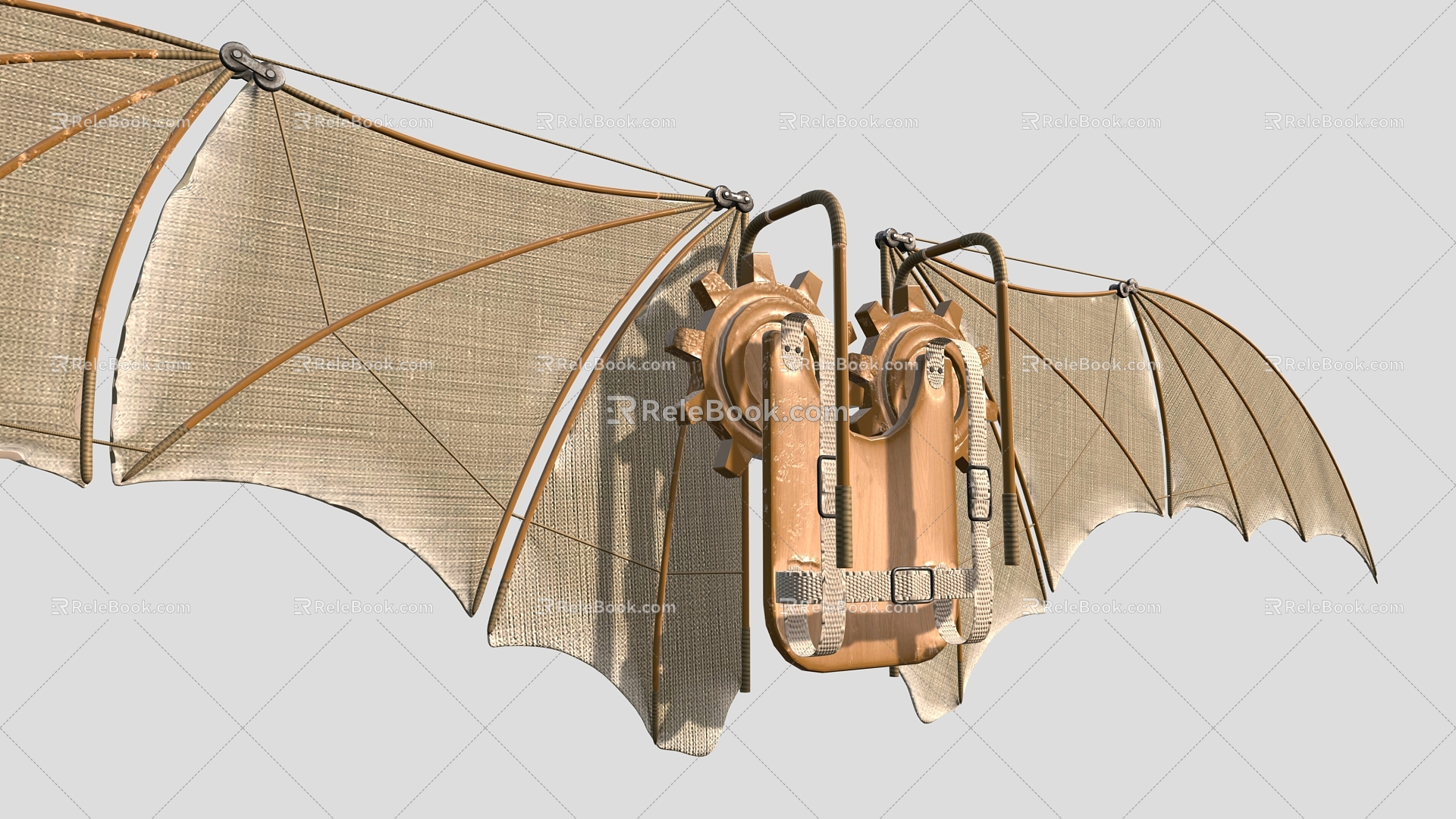 Wings flying machine wingsuit flying cartoon wings airplane wings 3d model