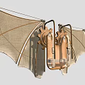 Steampunk Style Human Flying Gear With Large Wings And Mechanisms