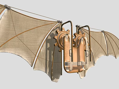 Steampunk Style Human Flying Gear With Large Wings And Mechanisms 3d model Steampunk Style Human Flying Gear With Large Wings And Mechanisms 3d model