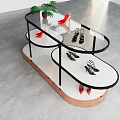 Modern Display Table Shoe Store Nakajima Sale Rack High and Low Table Display Cabinet Low Cabinet 3d model