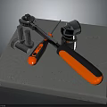 Essential Hardware Tools Wrench Socket Screwdriver And Bolts With Red Black Handles On Gray Platform 3d model