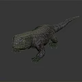 Vibrant Purple and Pink Lizard with Patterned Skin 3D Model on Gray Background