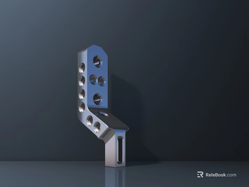 Metal Bracket Part With Multiple Holes For Road Facility Construction 3d model