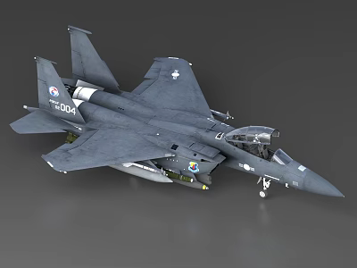 Gray Military Fighter Jet Model With Detailed Wings Tail And Cockpit 3d model