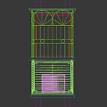 Architectural Component With Decorative Metal Railing And External Air Conditioner Unit