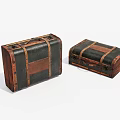 Wooden Box Suitcase Old Wooden Box Old Objects 3d model