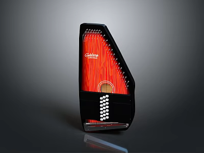 Aloha Black And Red Stringed Musical Instrument With Stylish Design For Daily Use 3d model