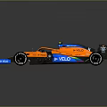 Orange Formula Race Car With Blue Components SAP Cloud Logos And Aerodynamic Design