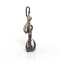 Vintage Metal Hook With Braided Rope For Outdoor Activities And Camping