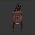 Mahogany Carved Side Table with Classical Ornament and Intricate Leg Design