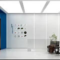 Modern Minimalist Building Entrance With White Walls Red Porch And Glass Doors