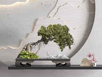 New Chinese potted pine bonsai 3d model