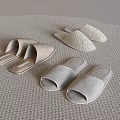 Comfortable Light Colored Home Slippers With Soft Fabric Surface And Casual Styles 3d model