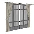 curtain window screen curtain 3d model