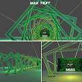 Modern Green Geometric Tunnel Arch Photo Spot With MAX TEXT