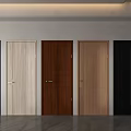 Modern White Hinged Doors With Different Designs In Interior Space 3d model