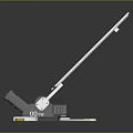 High Tech Weapon Device Integrated With Blue Solar Panels And White Support Structure