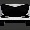Angular Black And White Concept Car With Geometric Design And 3D Model Look 3d model