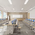 Modern Classroom Computer Classroom 3d model