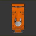 Orange Sports Car With Streamlined Body Rear Wing And Shiny Reflective Surface