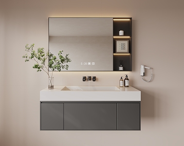 modern sink bathroom cabinet 3d model