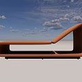 Unique-shaped Modern Sofa With Sleek Brown Leather And Curved Design 3d model