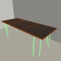 Minimalist Black Long Desk With Slim Legs In White Room And Light Floor