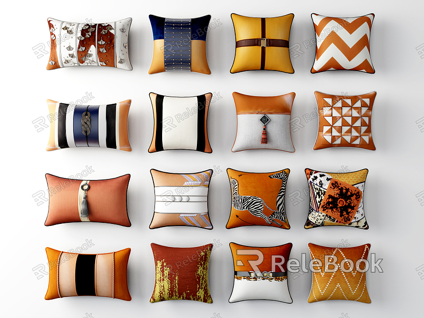 New Chinese Pillow Orange Pillow model