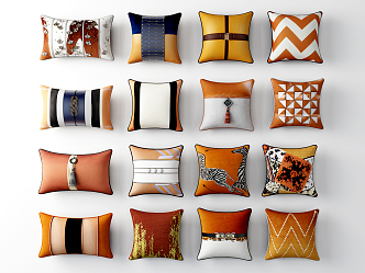 New Chinese Pillow Orange Pillow 3d model