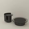Modern Black Coffee Tables Featuring Circular Top And Unique Geometric Base Design 3d model