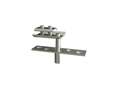 Industrial Equipment Metal Bracket With Bolts Spring And Mounting Plate 3d model