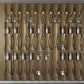 Modern Wavy Wine Rack With Built-in Lighting Holding Wine Bottles and Glasses