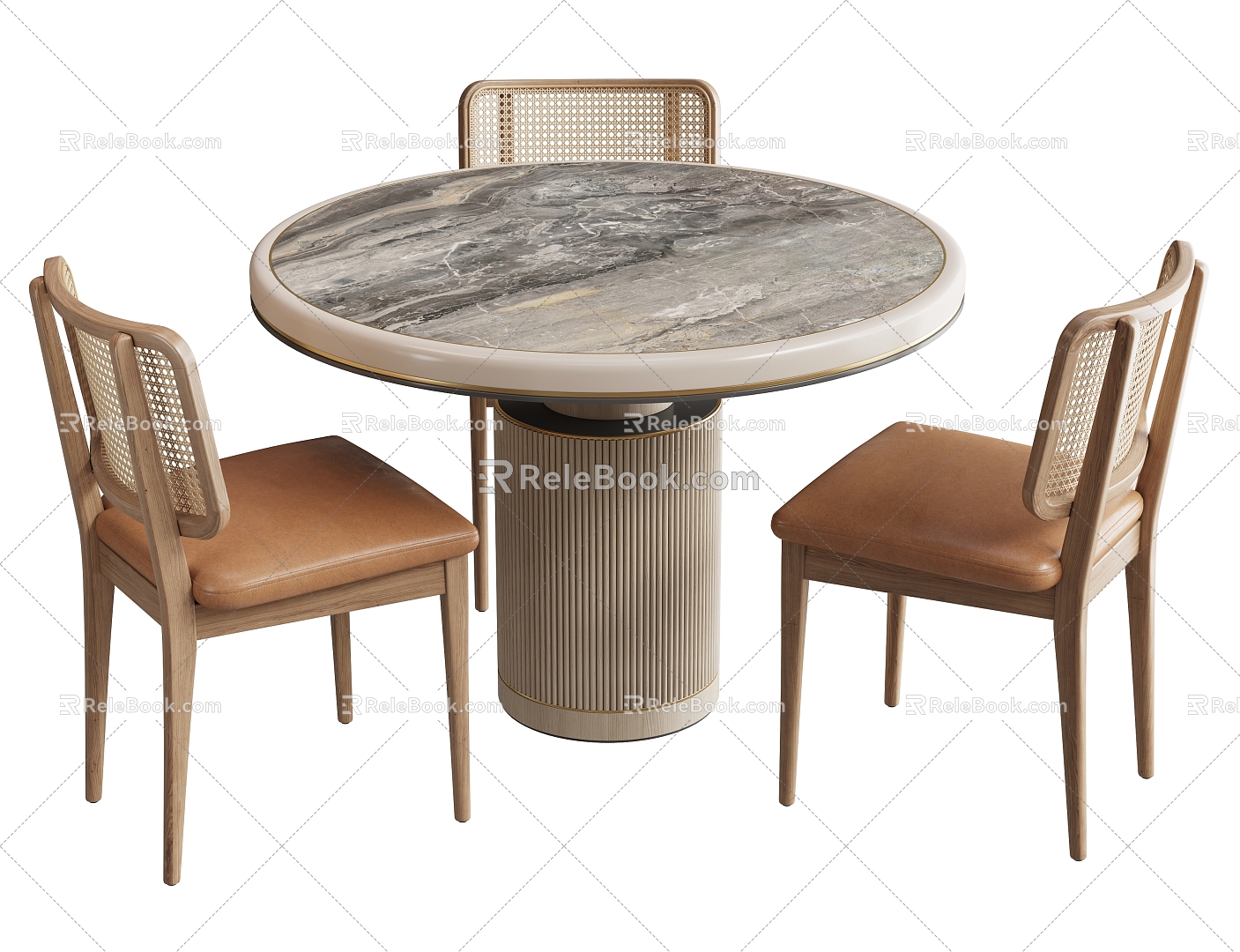 Casual table and chair combination 3d model