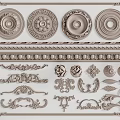 European-style Carved Line Carved Roman Column Plaster Line Corner Column 3d model