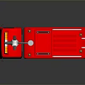 Detailed Red Fire Truck Model With Emergency Lights And Storage Cabinets