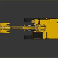 Yellow CAT Construction Excavator With Tracked Undercarriage And Front Bucket