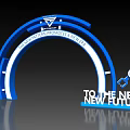 Futuristic Blue And White Archway Modern Design Structure For New York New Technology Center