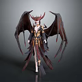 Fantasy Demon Character Design With Leather Wings Horns And Ornate Armor