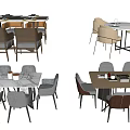 Modern Dining Table Sets With Rectangular Round Marble Wooden Tops And Comfortable Chairs 3d model