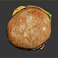 Golden Crusty Bun Hamburger With Juicy Beef Patty Cheese Lettuce And Tomato On Reflective Surface
