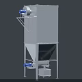 Industrial Filtration Equipment With White Body Blue Motor And Metal Stand