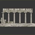 Ancient European Architectural Structure With Multiple Stone Built Columns Open Framework And Central Circular Platform