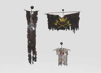 Modern Flag Ancient Tribal Flag 3d model